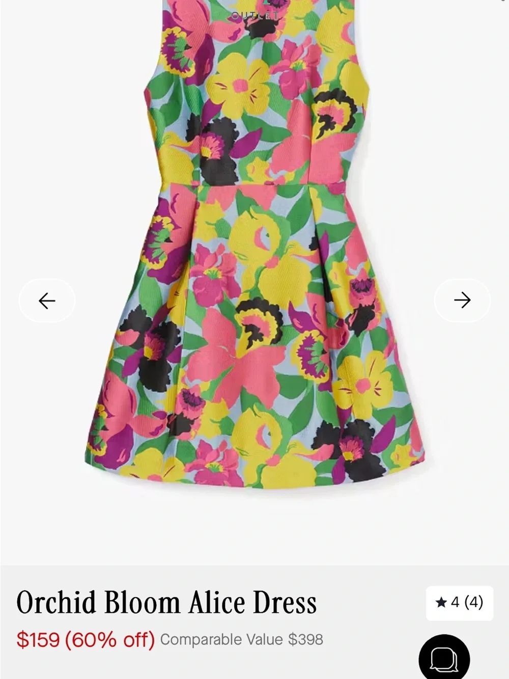 kate spade Floral Mini Dress in Pink, Yellow, Green